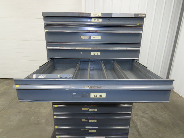 Equipto Industrial Parts Tool Storage 10 Drawer Cabinet 36x26x61" Sheet Metal