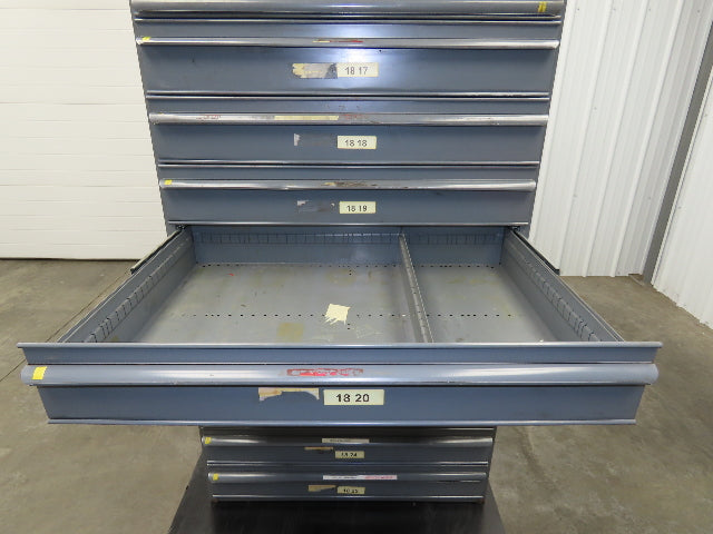 Equipto Industrial Parts Tool Storage 10 Drawer Cabinet 36x26x61" Sheet Metal