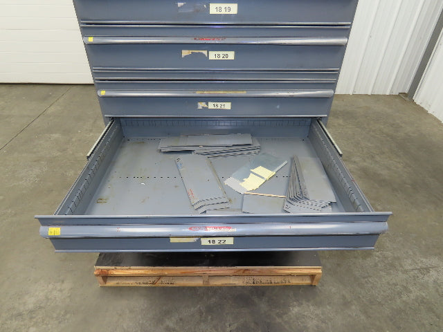 Equipto Industrial Parts Tool Storage 10 Drawer Cabinet 36x26x61" Sheet Metal