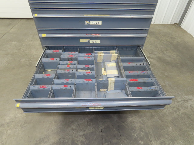 Equipto Industrial Parts Tool Storage 10 Drawer Cabinet 36x26x61" Sheet Metal