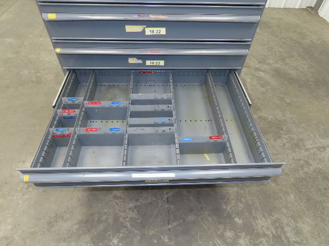 Equipto Industrial Parts Tool Storage 10 Drawer Cabinet 36x26x61" Sheet Metal