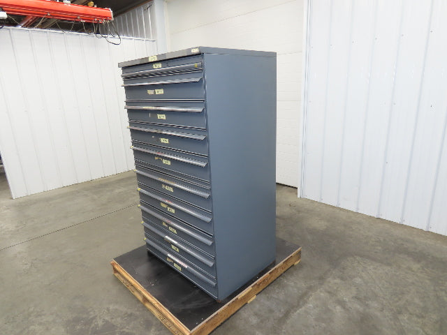Equipto Industrial Parts Tool Storage 10 Drawer Cabinet 36x26x61" Sheet Metal