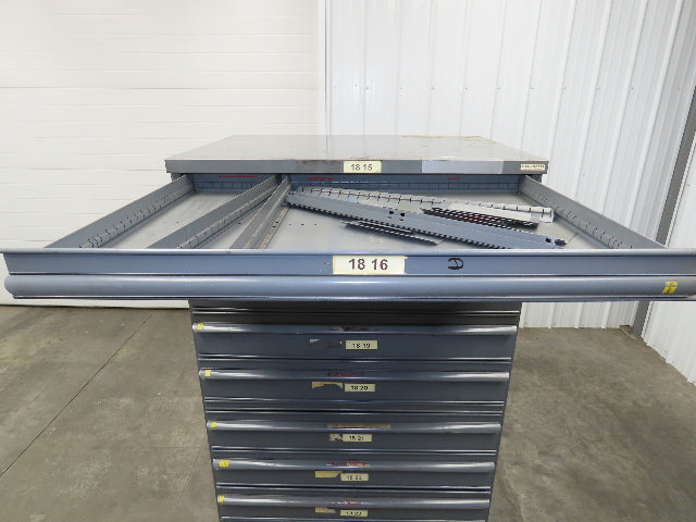 Equipto Industrial Parts Tool Storage 10 Drawer Cabinet 36x26x61" Sheet Metal