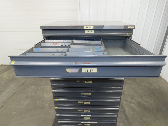 Equipto Industrial Parts Tool Storage 10 Drawer Cabinet 36x26x61" Sheet Metal