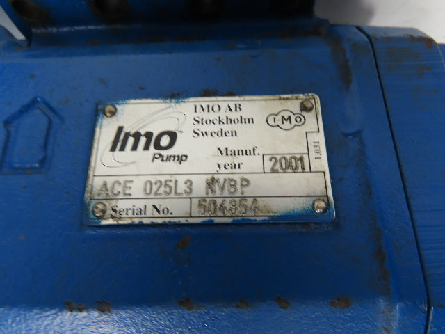 IMO ACE 025L3 NVBP Hydraulic Screw Pump 1Hp 1720rpm 240/480V 3PH Motor WDA143TD