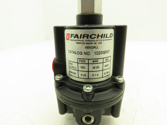 Fairchild 10203ENT Kendall Pressure Regulator 0-20PSI Range 500 PSI Max 3/8" NPT