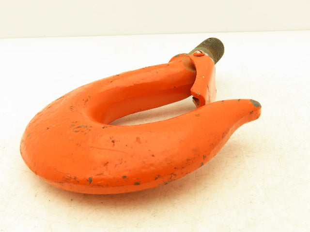 CM Lodestar 3-4 Ton Chain Hoist Upper Hook Threaded Shank w/Latch No 9 Orange