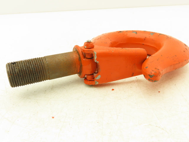CM Lodestar 3-4 Ton Chain Hoist Upper Hook Threaded Shank w/Latch No 9 Orange