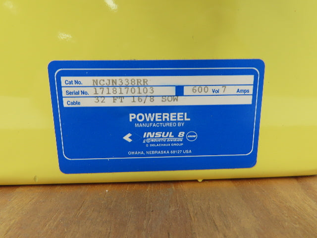 Insul 8 NCJN338RR POWEREEL Series Cable Reel With 31' 16/8 SOW Ratchet Locking
