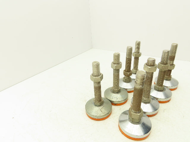 Rubber Machine Leveling Feet M20-2.5x 120mm Thread 80mm Foot Adjustable Set of 8