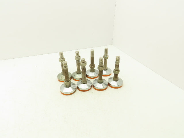 Rubber Machine Leveling Feet M20-2.5x 120mm Thread 80mm Foot Adjustable Set of 8