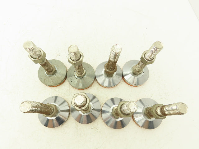 Rubber Machine Leveling Feet M20-2.5x 120mm Thread 80mm Foot Adjustable Set of 8