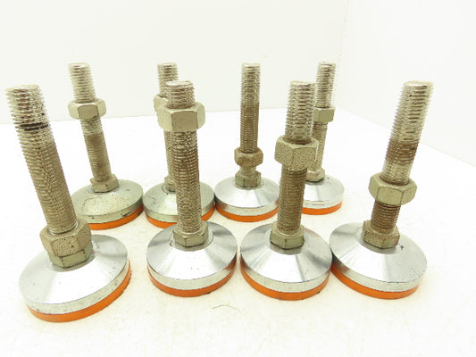 Rubber Machine Leveling Feet M20-2.5x 120mm Thread 80mm Foot Adjustable Set of 8