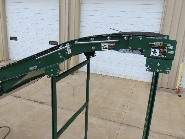 Dematic 42"x 28' Flat to Incline Belt Conveyor RH Center Drive 460V 95fpm 118"H