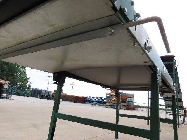 Dematic 42"x 28' Flat to Incline Belt Conveyor RH Center Drive 460V 95fpm 118"H