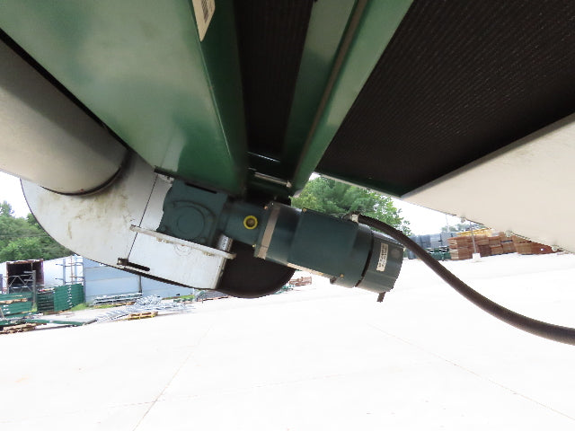 Dematic 42"x 28' Flat to Incline Belt Conveyor RH Center Drive 460V 95fpm 118"H