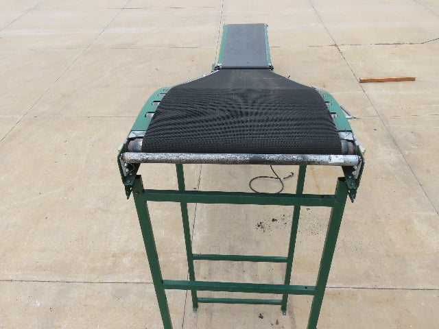 Dematic 42"x 28' Flat to Incline Belt Conveyor RH Center Drive 460V 95fpm 118"H