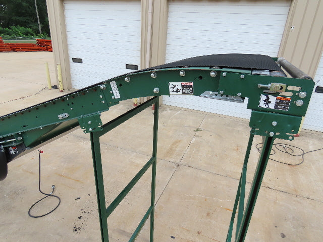 Dematic 42"x 28' Flat to Incline Belt Conveyor RH Center Drive 460V 95fpm 118"H