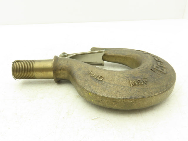 Crosby 319B JB 3.5 Ton Bronze Rigging Hoist Hook Threaded Shank w/Latch