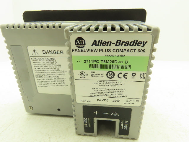 Allen Bradley 2711PC-T6M20D PanelView Plus Compact 600 Display Touch Panel