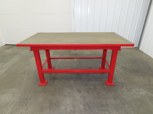 Vintage Precision Steel Welding Layout Table 70x34" Cast Iron 1-3/8" Thick Top