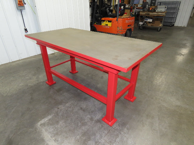 Vintage Precision Steel Welding Layout Table 70x34" Cast Iron 1-3/8" Thick Top