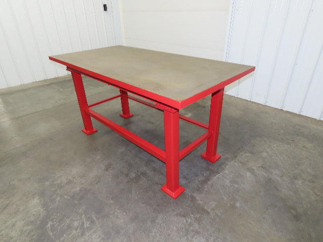 Vintage Precision Steel Welding Layout Table 70x34" Cast Iron 1-3/8" Thick Top
