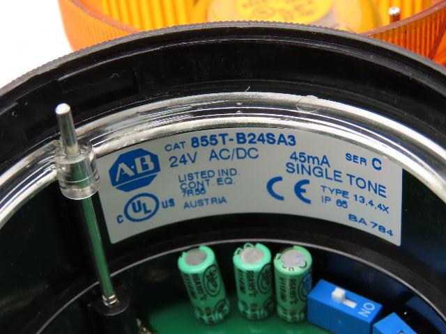 Allen Bradley LED Stack Light Green Yellow Red w/ Sound Module Cap and Base