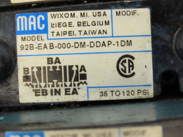 MAC MAConnect 10-Station Solenoid Valve Serial Manifold DeviceNet 24VDC 92B