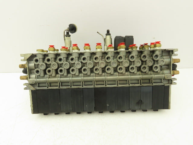 SMC NVV5FS2-01T-111-02T 11-Station Pneumatic Solenoid Valve Manifold Assembly