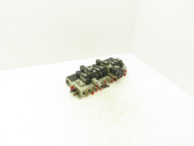SMC NVV5FS2-01T-111-02T 11-Station Pneumatic Solenoid Valve Manifold Assembly