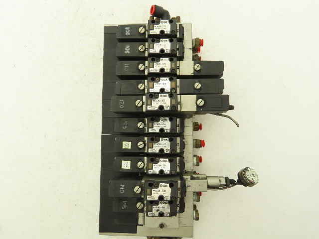 SMC NVV5FS2-01T-111-02T 11-Station Pneumatic Solenoid Valve Manifold Assembly