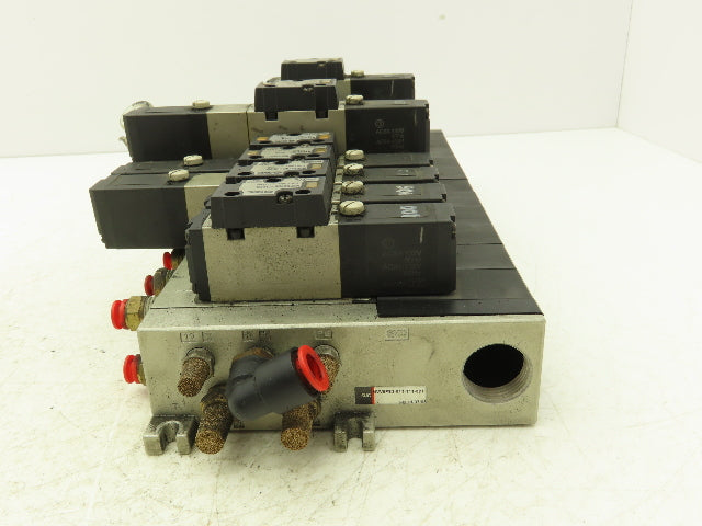 SMC NVV5FS2-01T-111-02T 11-Station Pneumatic Solenoid Valve Manifold Assembly