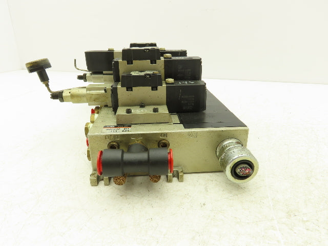SMC NVV5FS2-01T-111-02T 11-Station Pneumatic Solenoid Valve Manifold Assembly