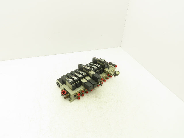 SMC NVV5FS2-01T-111-02T 11-Station Pneumatic Solenoid Valve Manifold Assembly