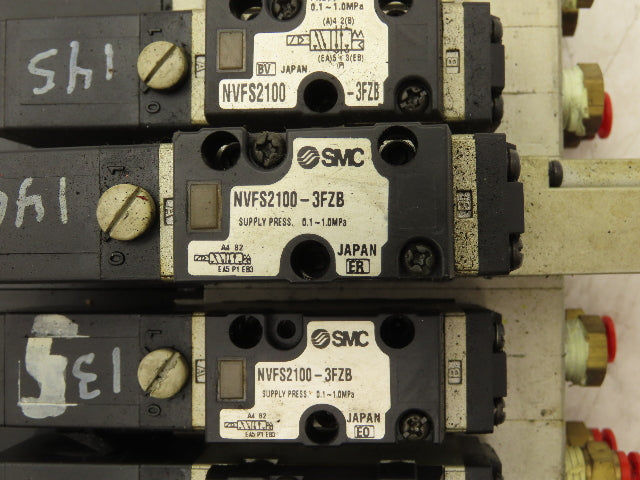 SMC NVV5FS2-01T-111-02T 11-Station Pneumatic Solenoid Valve Manifold Assembly