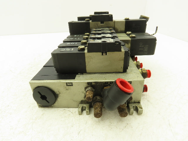 SMC NVV5FS2-01T-111-02T 11-Station Pneumatic Solenoid Valve Manifold Assembly