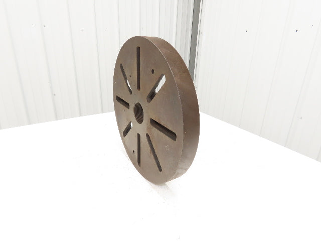 Slotted Lathe Drive Face Plate Cast Iron 2-1/2-6 Direct Screw 16" OD 8 Slot