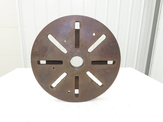 Slotted Lathe Drive Face Plate Cast Iron 2-1/2-6 Direct Screw 16" OD 8 Slot