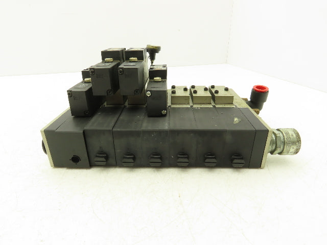 SMC NVV5FS2-01T-071-02T 7-Station Pneumatic Solenoid Valve Manifold Assembly