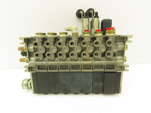 SMC NVV5FS2-01T-071-02T 7-Station Pneumatic Solenoid Valve Manifold Assembly