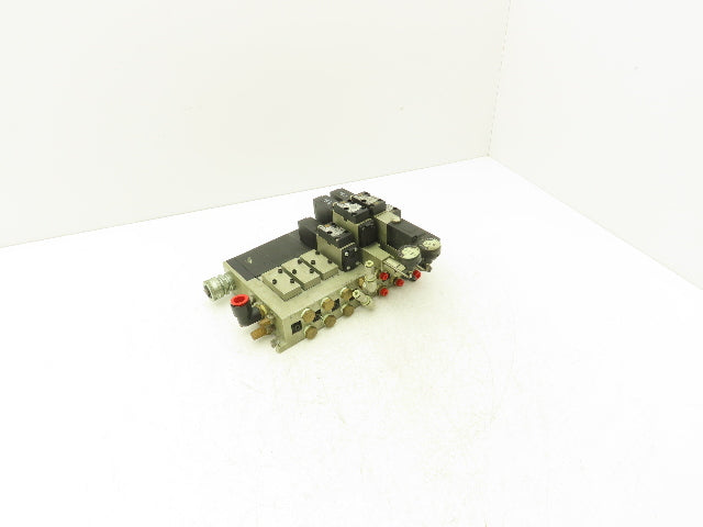 SMC NVV5FS2-01T-071-02T 7-Station Pneumatic Solenoid Valve Manifold Assembly
