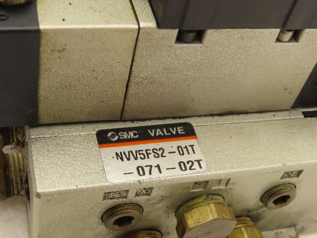 SMC NVV5FS2-01T-071-02T 7-Station Pneumatic Solenoid Valve Manifold Assembly