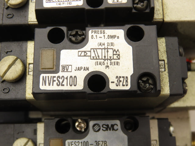 SMC NVV5FS2-01T-071-02T 7-Station Pneumatic Solenoid Valve Manifold Assembly
