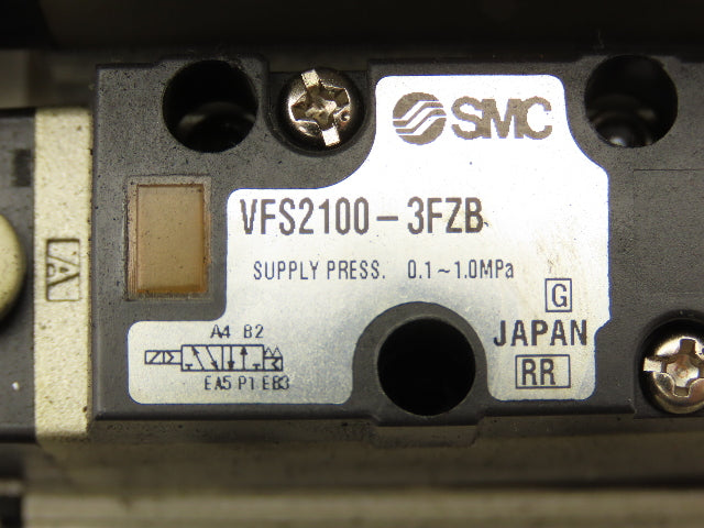 SMC NVV5FS2-01T-071-02T 7-Station Pneumatic Solenoid Valve Manifold Assembly