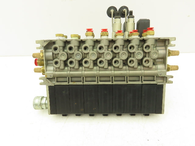 SMC NVV5FS2-01T-071-02T 7-Station Pneumatic Solenoid Valve Manifold Assembly
