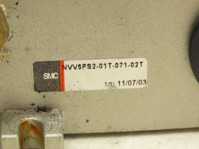 SMC NVV5FS2-01T-071-02T 7-Station Pneumatic Solenoid Valve Manifold Assembly
