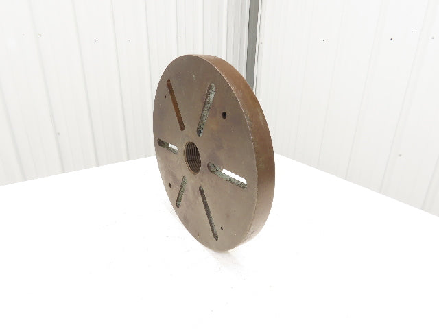 Slotted Lathe Drive Face Plate Cast Iron 2-3/4-5 Direct Screw 16" OD 6 Slot