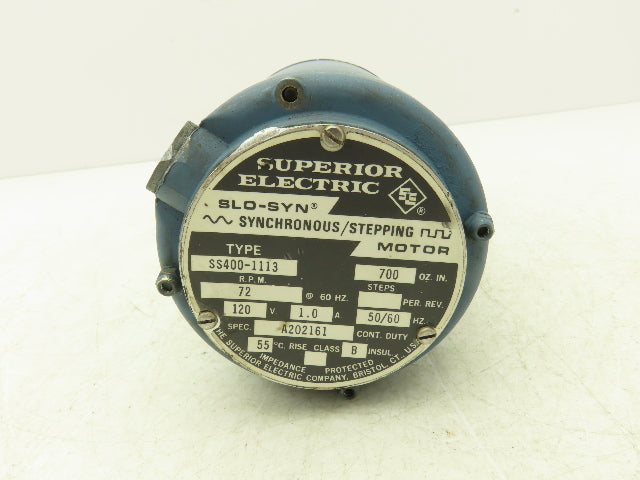 Superior Electric SS400-1113 Slo-Syn Synchronous AC Stepper Motor 120V 1PH 72RPM