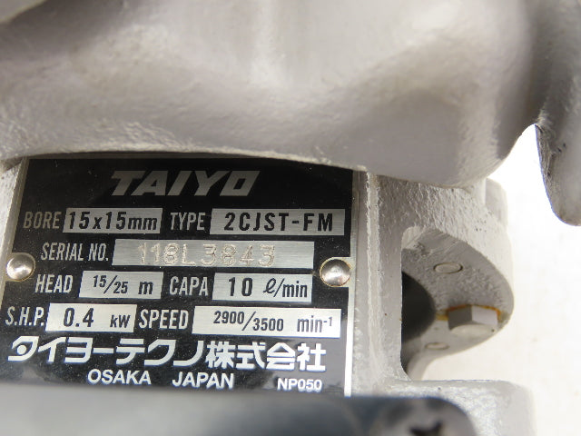 Tayio 2CJST-FM Centrifugal Pump Head 25m 10L/Min .4KW 3Ph 220V 15x15mm Bore